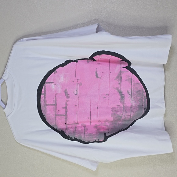 Billonarie Records "Billie" Brain Doble Leyered Oversized Boxy White T-Shirt M. - Picture 6 of 6